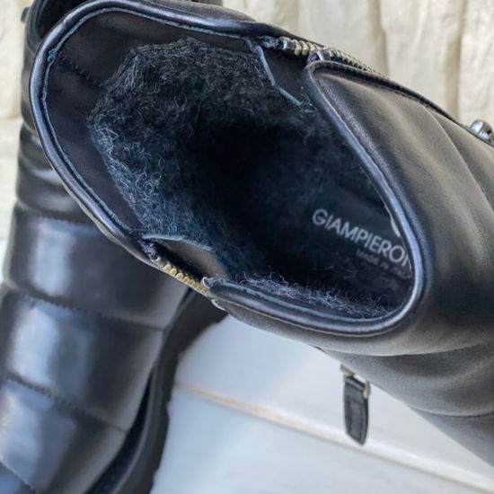 Ботинки Giampieronicola черные кожаные Байка - фото 12, 