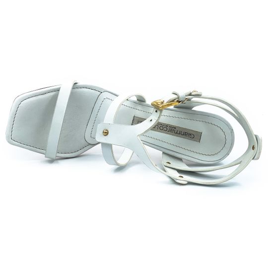 Босоножки Gianmarco Lorenzi белые кожаные - фото 5, P4D8U3233 GML