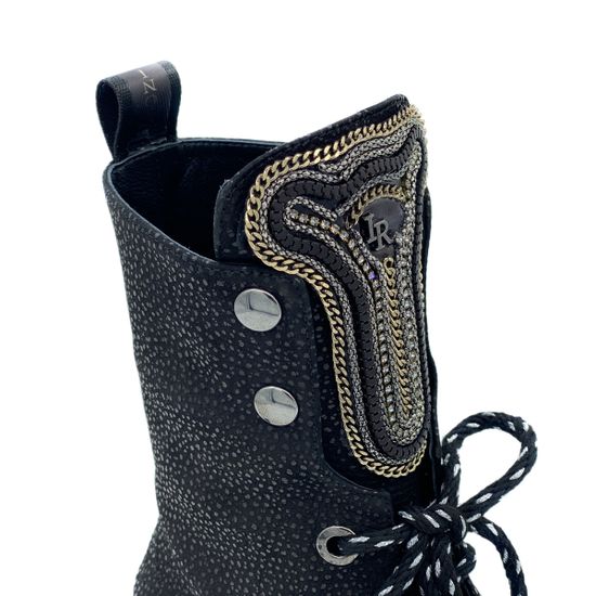 Ботинки Ilasio Renzoni черные замшевые с лазерной обработкой Байка - фото 7, 