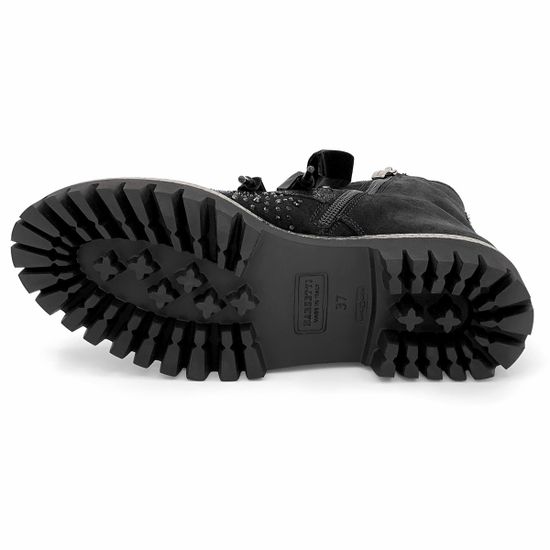 Ботинки Marzetti черные замшевые МЕХ стразы - фото 4, 