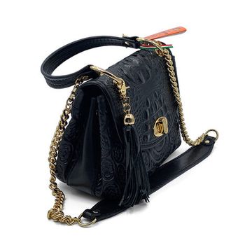 Сумка  Marino Orlandi кожаная лакированная черная - фото 2, 4869 MO COCCO NERO