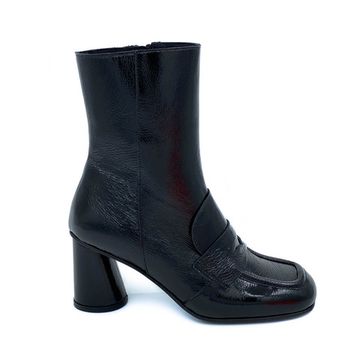 Ботильоны Mimmu черные из лакированной кожи демисезонные - фото 1, F808K4 MIM NERO