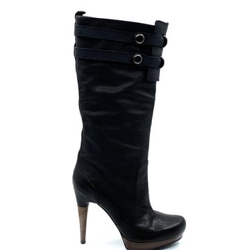 Сапоги Grey Mer черные кожаные демисезонные - фото 1, 107095 GREY