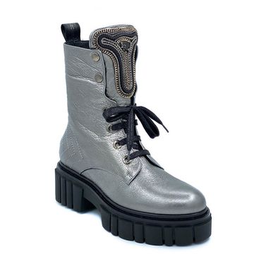 Ботинки Ilasio Renzoni серебряные кожаные Байка - фото 2, 3702 IR SILVER