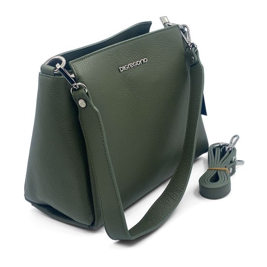 Сумка Di Gregorio зеленая кожаная - фото 2, 
