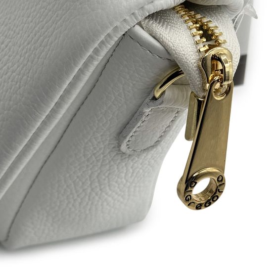 Сумка кросс-боди Di Gregorio белая кожаная - фото 5,