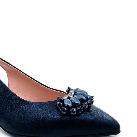 Туфли Ilasio Renzoni с открытой пяткой темно-синие - фото 6, 