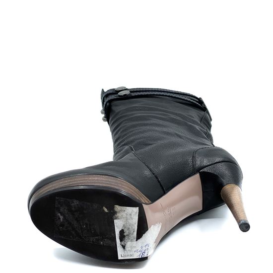 Сапоги Grey Mer черные кожаные демисезонные - фото 4, 107095 GREY