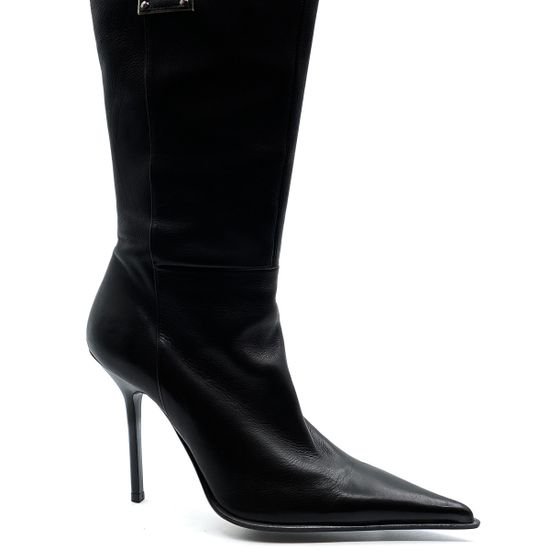 Сапоги Gianmarco Lorenzi кожа черные МЕХ - фото 3, 61705 GML