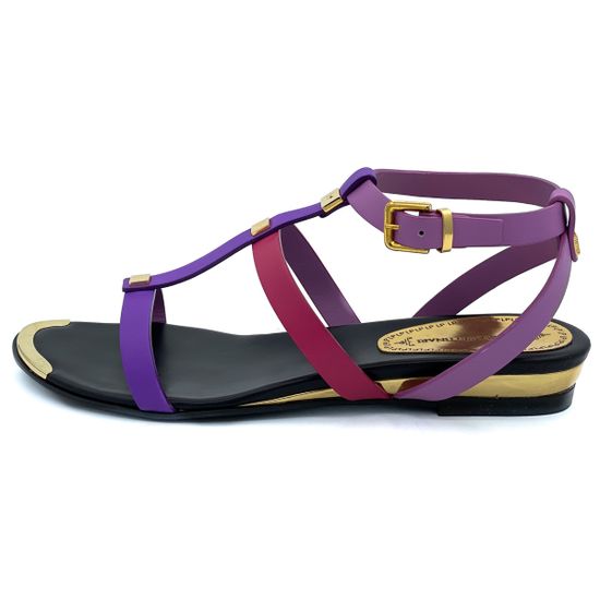 Босоножки Loretta Pettinari фиолетово-красные кожаные - фото 1, 