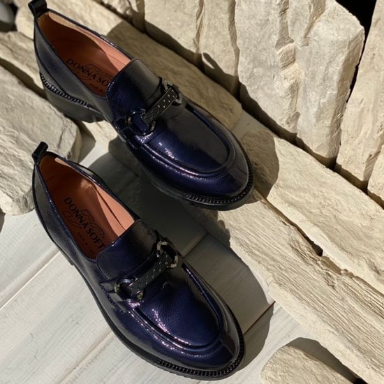 Лоферы Donna Soft синие лаковые демисезонные - фото 12, 