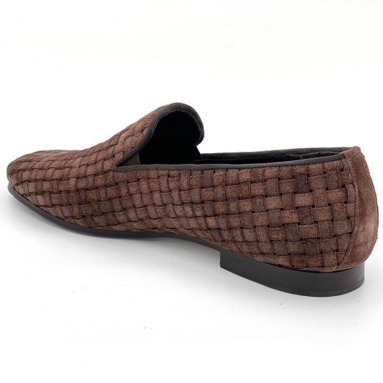 Лоферы Mirko Ciccioli кожаные плетеные коричневые - фото 3, 