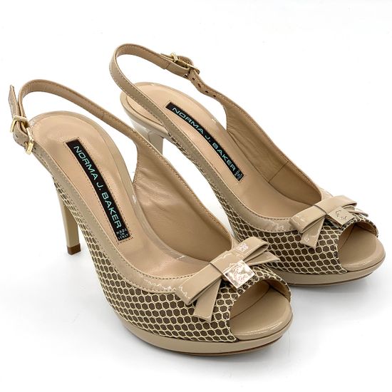 Босоножки Norma J. Baker лакированные бежевые - фото 6, 50220000 NJ