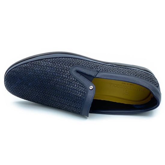 Слипоны Giampieronicola синие кожаные - фото 5, 