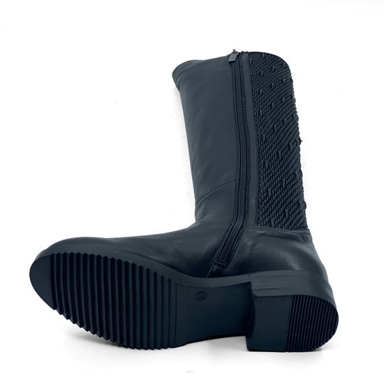 Сапоги MOTCLE черные кожаные евромех - фото 5, MOT1860M MOT