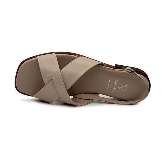 Босоножки CVCOVER серо-бежевые кожаные - фото 5, 692-5 COV BEIGE
