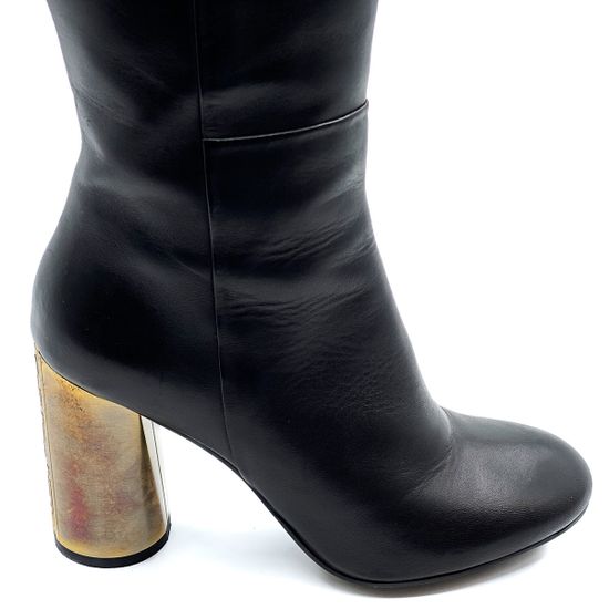 Сапоги Lucrezia Carminio черные кожаные демисезонные - фото 4, 