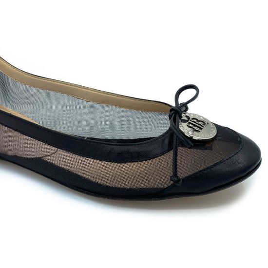 Балетки Baldinini черные комбинация кожи и текстиля - фото 5, 