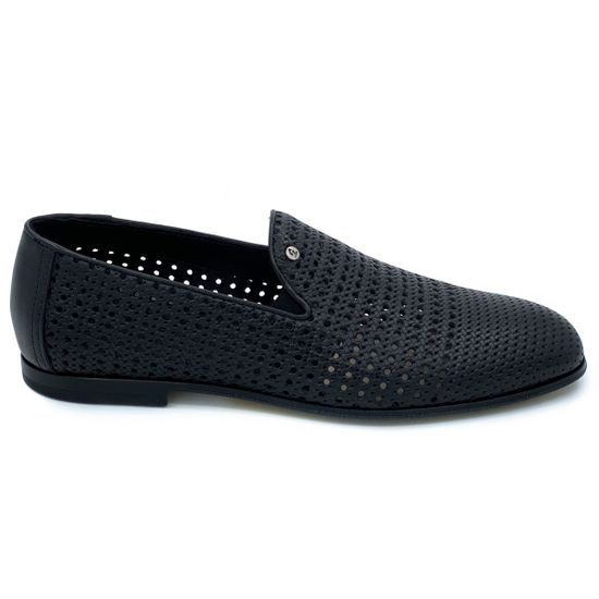 Слипоны Giampieronicola черные кожаные - фото 1, 42908A GPN