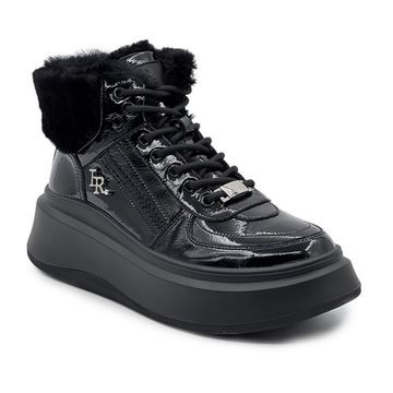 Кеды Ilasio Renzoni черные лакированные кожаные на меху - фото 2, M20 IR NERO