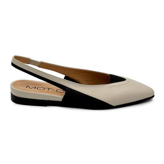 Туфли летние MOT-CLE кожа бежевая/черная - фото 1, MOT3160 MOT AVORIO/NERO