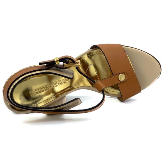 Босоножки Loretta Pettinari коричневые кожаные - фото 5, 