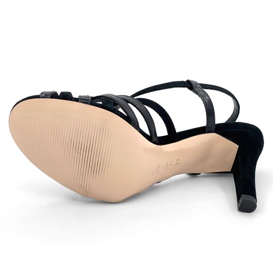 Босоножки Tiffi черные замшево-кожаные - фото 4, 