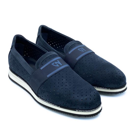 Слипоны Giampieronicola синие нубук - фото 7, 