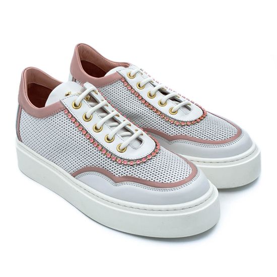 Кеды Ilasio Renzoni бело-розовые кожаные - фото 7, 4934 IR ROSA