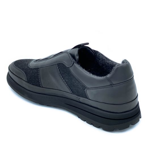 Кроссовки Giampieronicola черные кожаные утеплитель - шерсть - фото 3, 