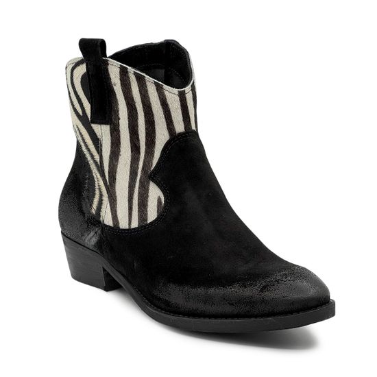 Ботинки-казаки NILA&amp;NILA черные замшевые &quot;зебра&quot; демисезонные - фото 2, MA-LP04 NIL NERO