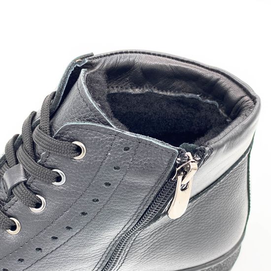 Ботинки Lab Milano черные кожаные МЕХ - фото 7, 