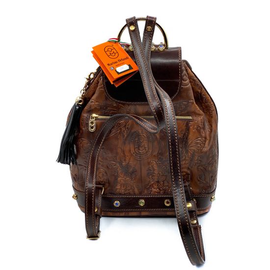 Рюкзак Marino Orlandi коричневый кожаный - фото 3, 