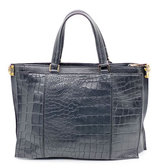 Сумка Ripani черная кожаная Крокодил - фото 3, 
