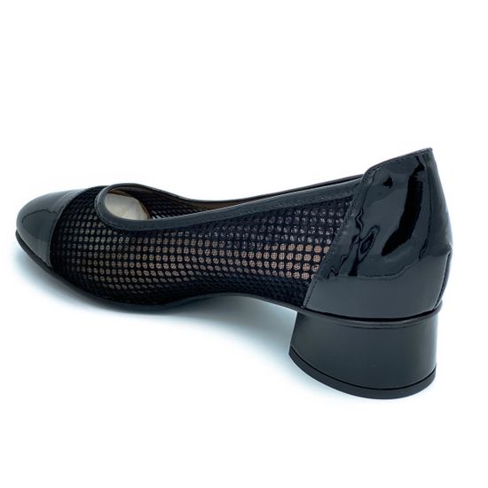 Туфли Donna Soft черные комбинация наплака и текстиля - фото 3, DS0141 DS