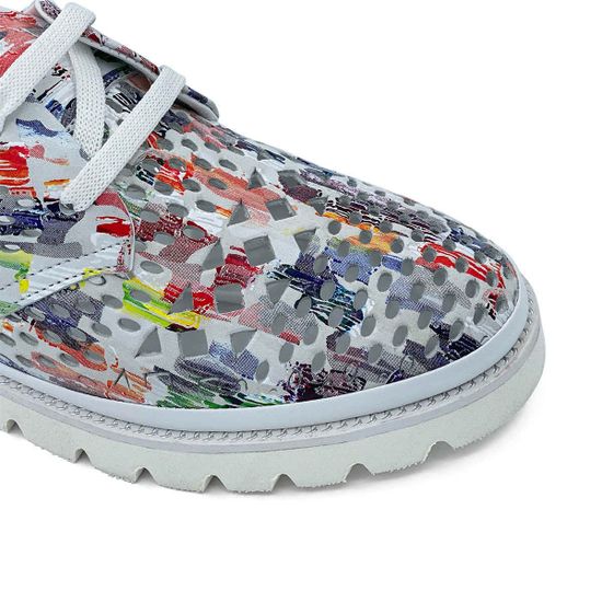 Полуботинки Lab Milano летние разноцветные кожаные на шнурочках - фото 6, 