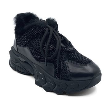 Кроссовки Nila Nila черные кожаные на меху - фото 2, ET119-006M NIL NERO