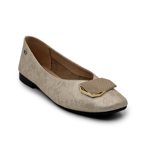 Балетки TUFFONI бежевые кожаные - фото 2, 2425015LL TUF BEIGE