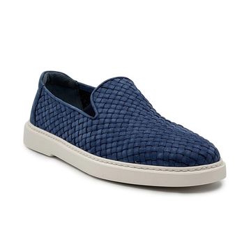 Слипоны GIANFRANCO BUTTERI синие из нубука плетеные - фото 2, 82604 BUT BLU