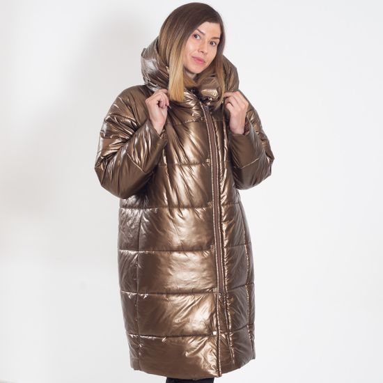 Пуховик VOLPI удлиненный золотого цвета - фото 5, 1105 VO