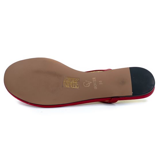 Вьетнамки Cover красные из лакированной кожи - фото 4, 