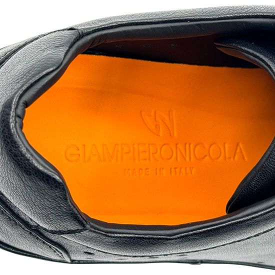 Туфли Giampieronicola черные кожаные перфорированные - фото 7, F338184  GPN NERO