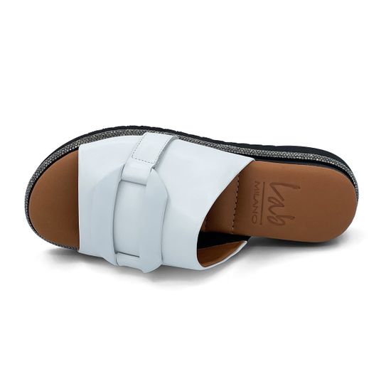 Шлепанцы Lab Milano белые кожаные - фото 5, 