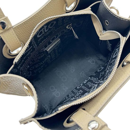 Сумка Renato Angi бежевая кожаная - фото 5, 