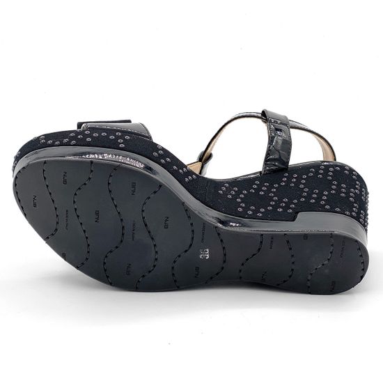 Босоножки Norma J. Baker лак/замша черные - фото 4, 