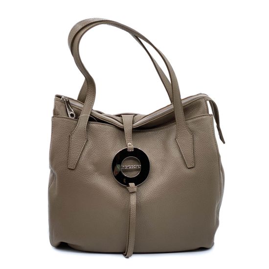 Сумка Di Gregorio бежевая кожаная - фото 1, 1178 DG TAUPE