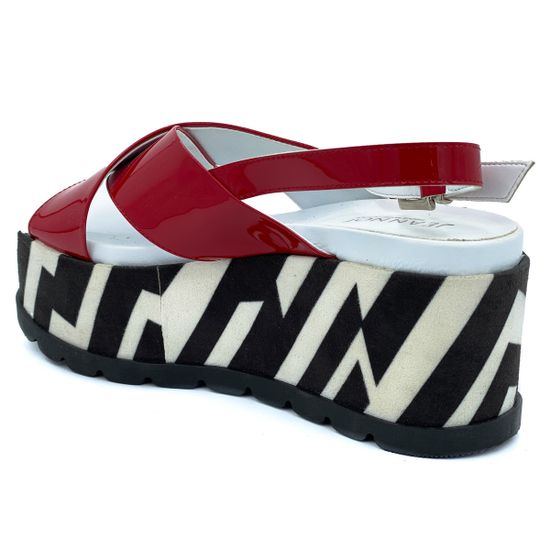 Босоножки Jeannot красные из лакированной кожи - фото 3, 