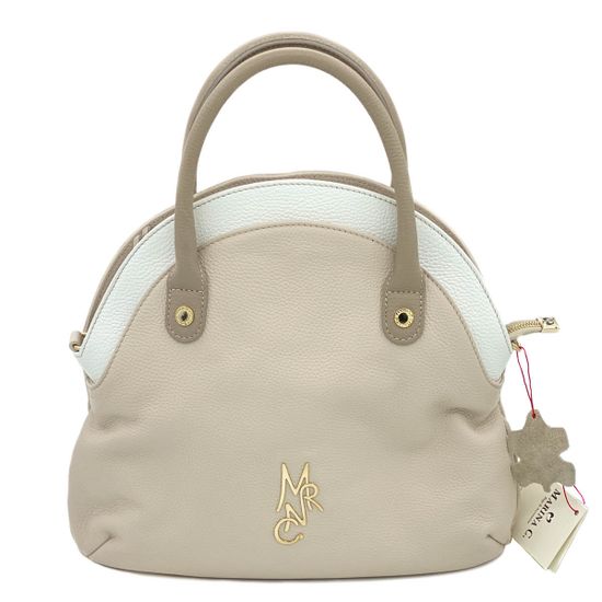 Сумка Marina Creazioni бежево-белая кожаная - фото 1, 