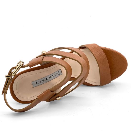 Босоножки Renzi кожаные коричневые на платформе - фото 5, 522902 RZ