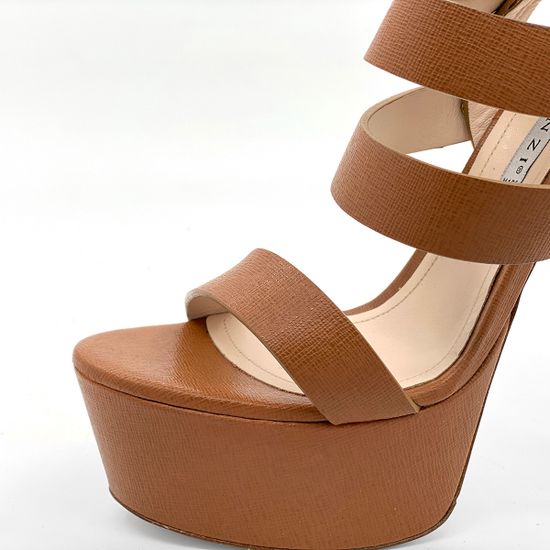 Босоножки Renzi кожаные коричневые на платформе - фото 6, 522902 RZ